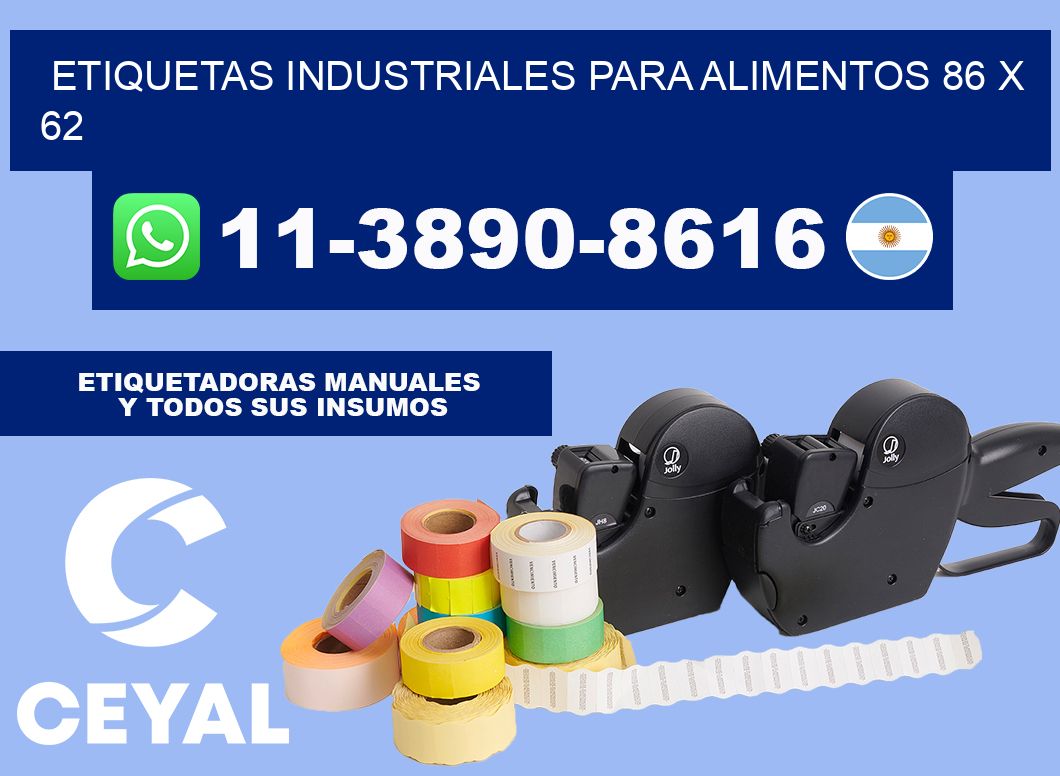 Etiquetas industriales para alimentos 86 x 62