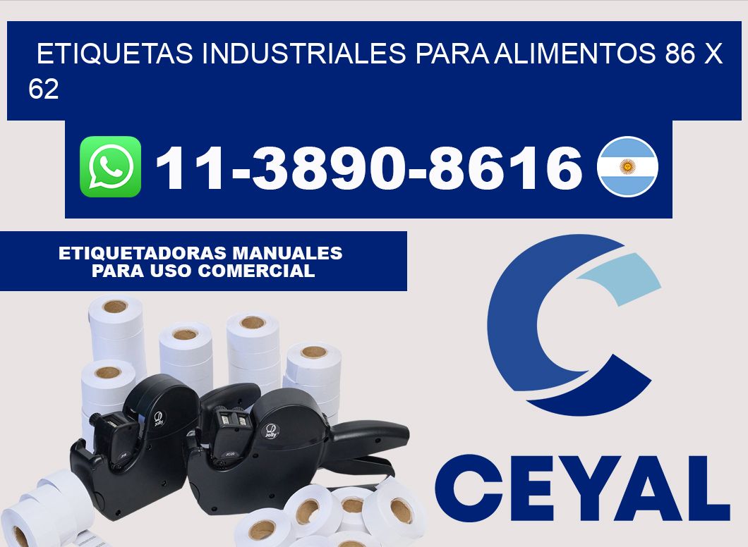 Etiquetas industriales para alimentos 86 x 62