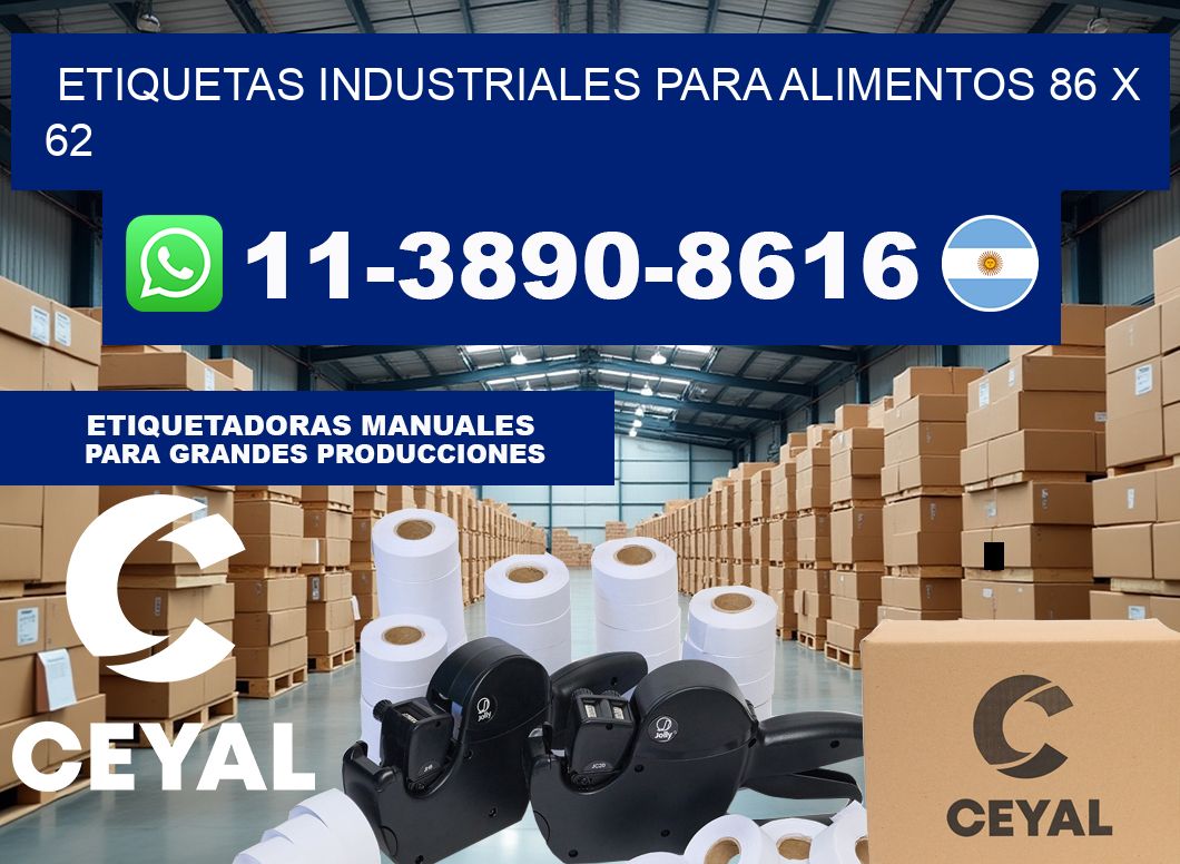 Etiquetas industriales para alimentos 86 x 62