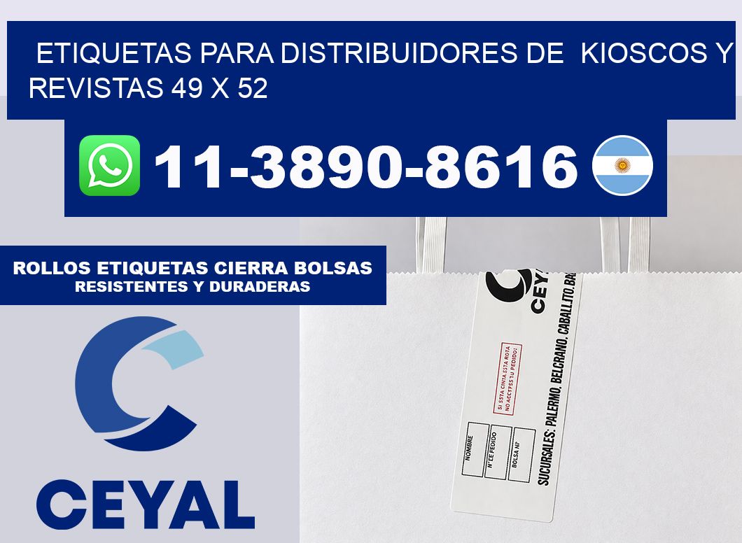 Etiquetas para distribuidores de  kioscos y revistas 49 x 52