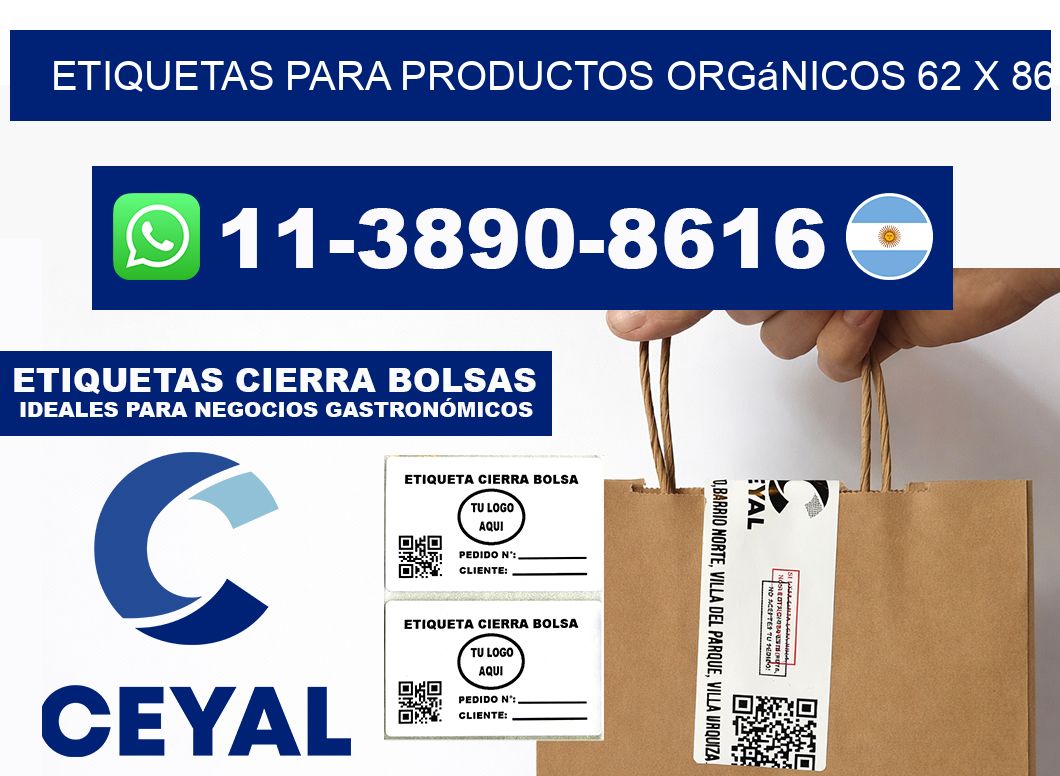 Etiquetas para productos orgánicos 62 x 86