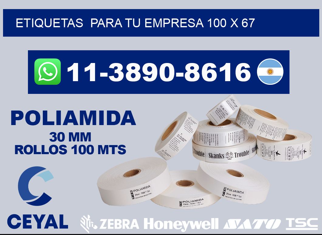 Etiquetas  para tu empresa 100 x 67