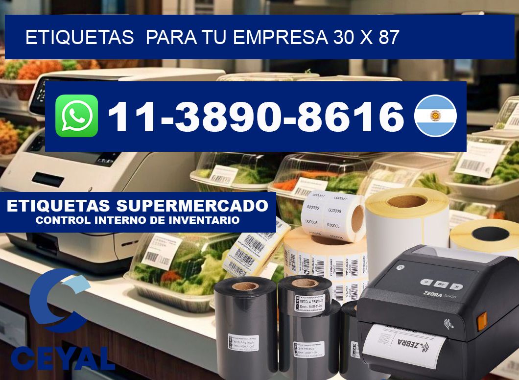 Etiquetas para tu empresa 30 x 87