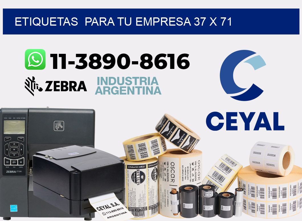 Etiquetas  para tu empresa 37 x 71