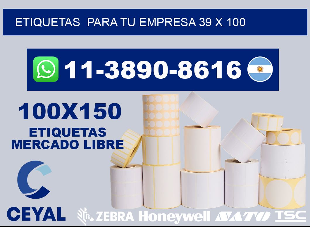 Etiquetas  para tu empresa 39 x 100