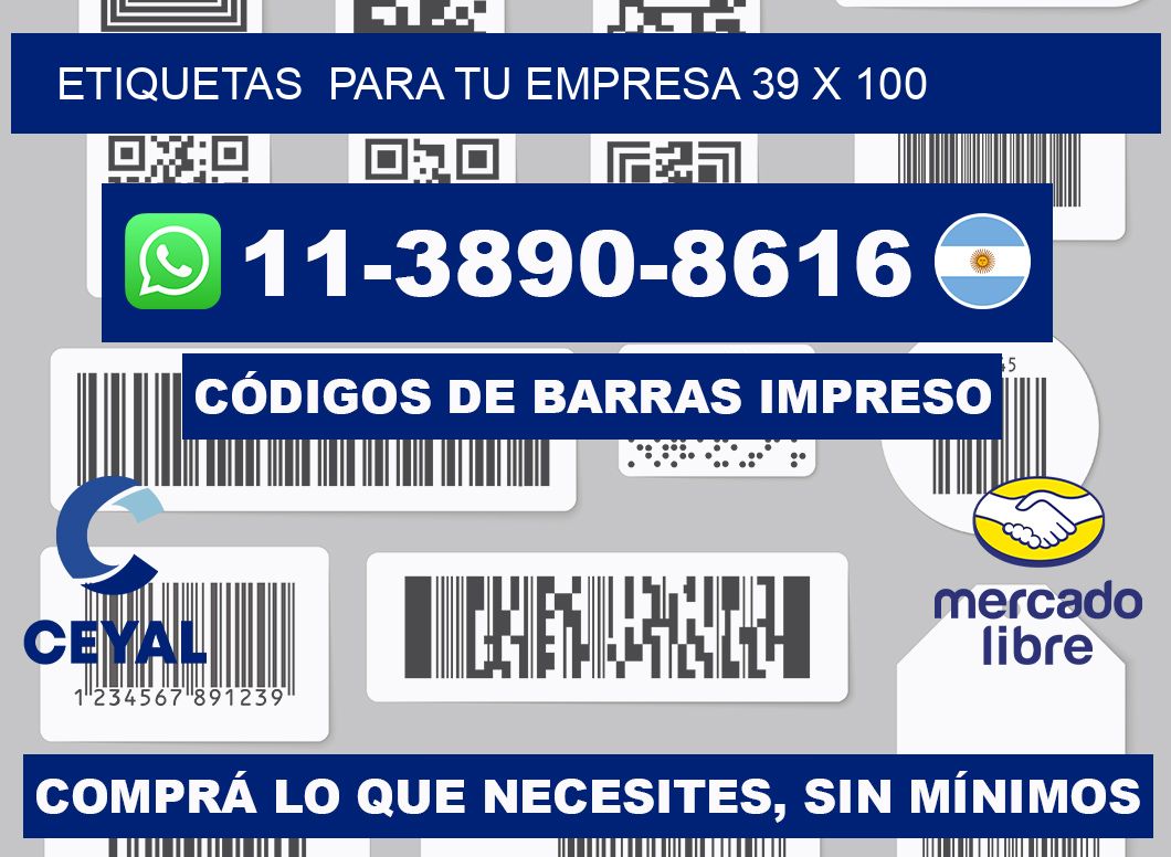 Etiquetas  para tu empresa 39 x 100