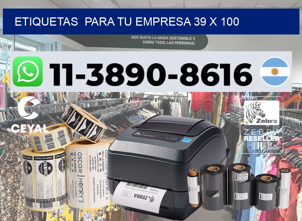 Etiquetas  para tu empresa 39 x 100