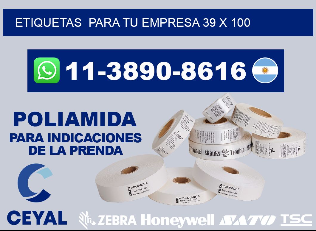 Etiquetas  para tu empresa 39 x 100