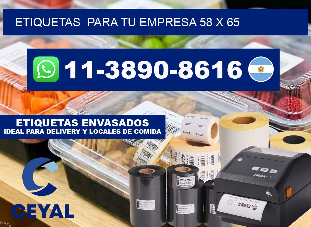 Etiquetas  para tu empresa 58 x 65