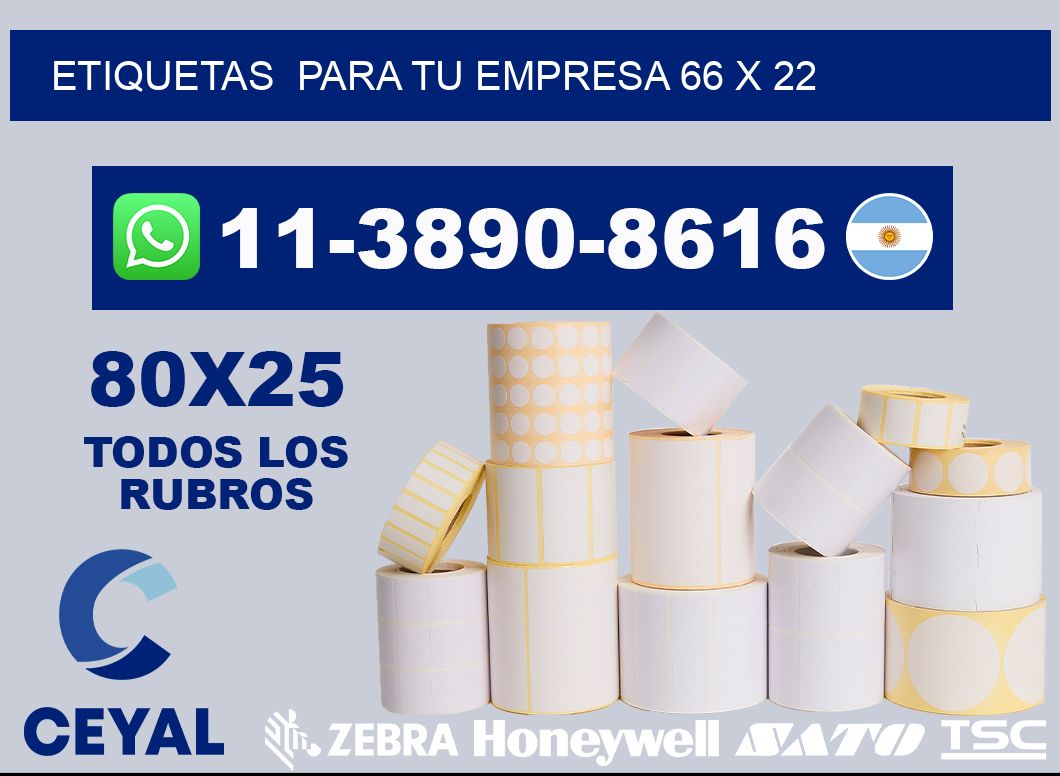 Etiquetas para tu empresa 66 x 22