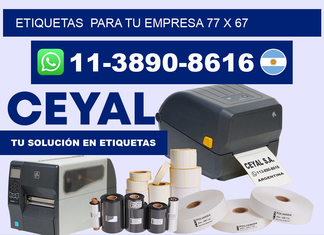 Etiquetas  para tu empresa 77 x 67
