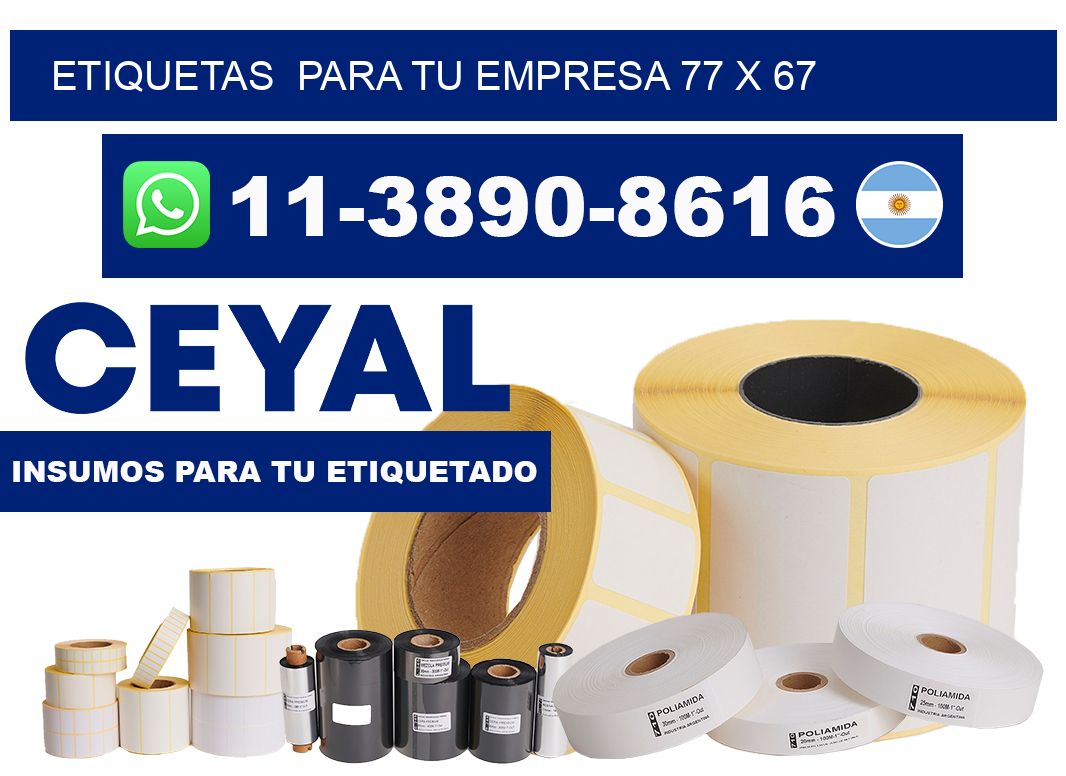 Etiquetas  para tu empresa 77 x 67