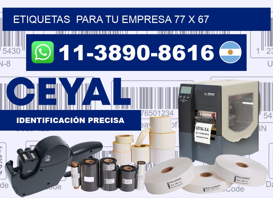 Etiquetas  para tu empresa 77 x 67