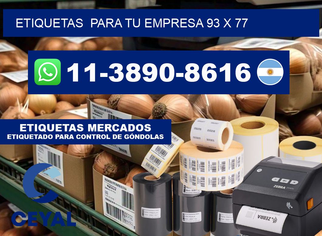 Etiquetas  para tu empresa 93 x 77