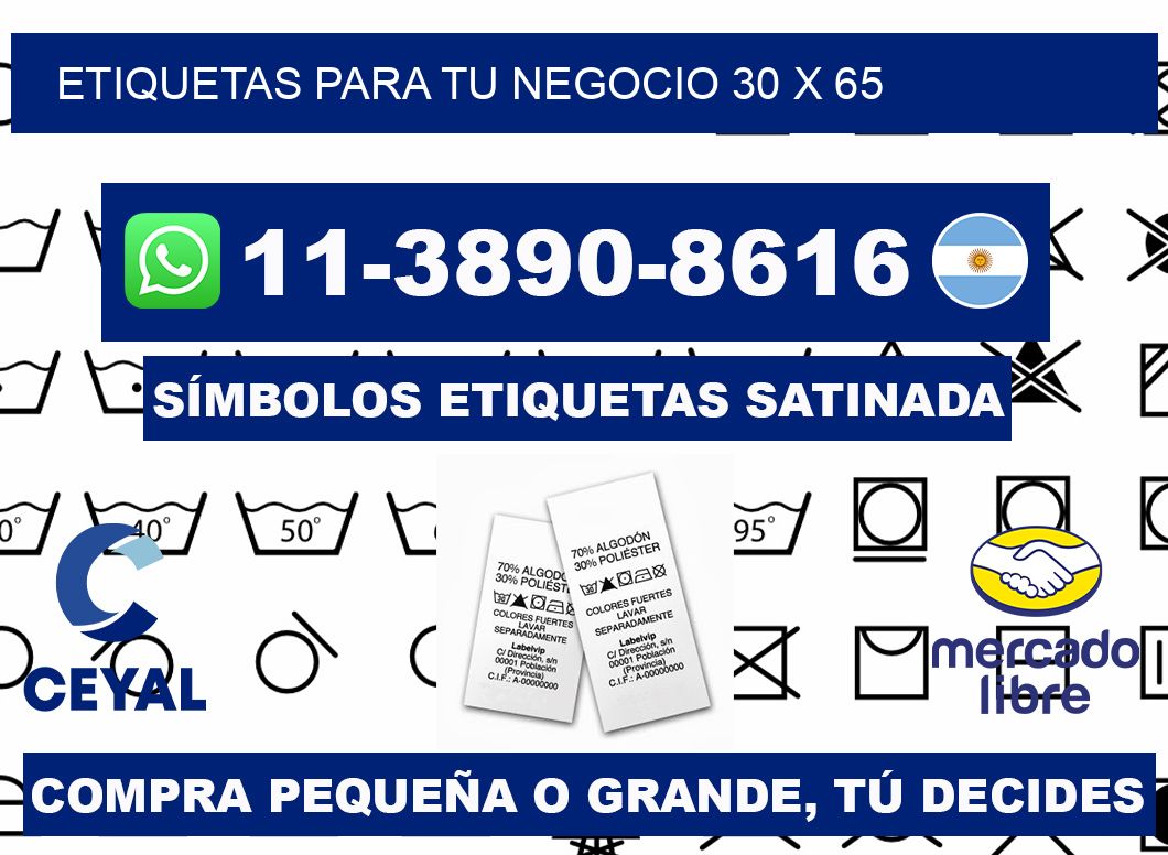 Etiquetas para tu negocio 30 x 65