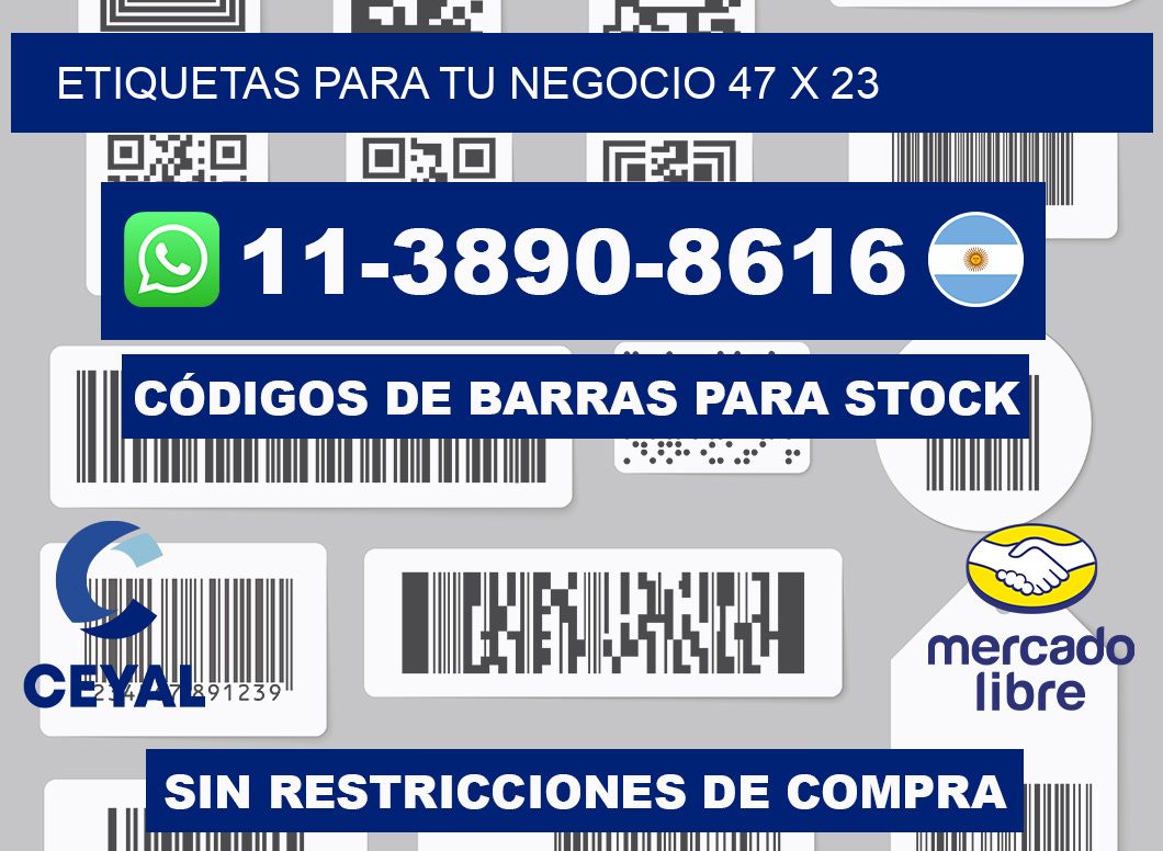Etiquetas para tu negocio 47 x 23