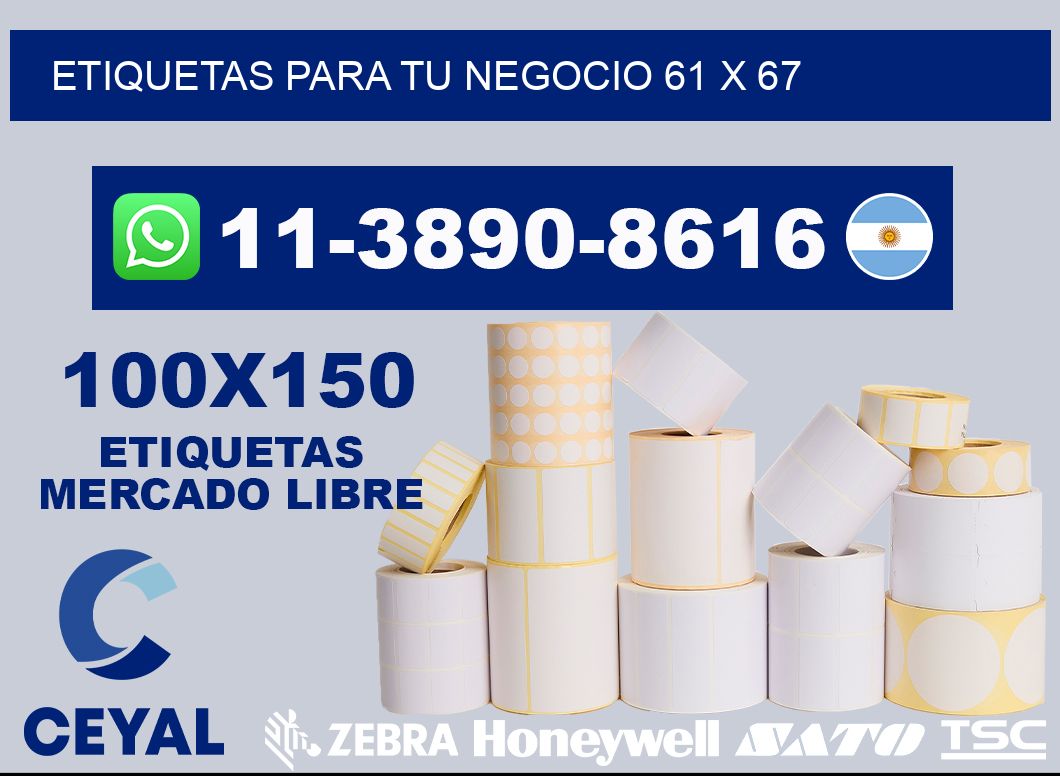 Etiquetas para tu negocio 61 x 67