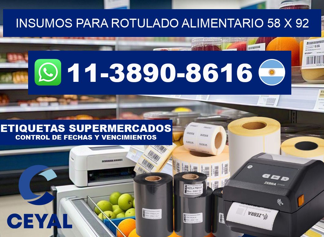 Insumos para rotulado alimentario 58 x 92