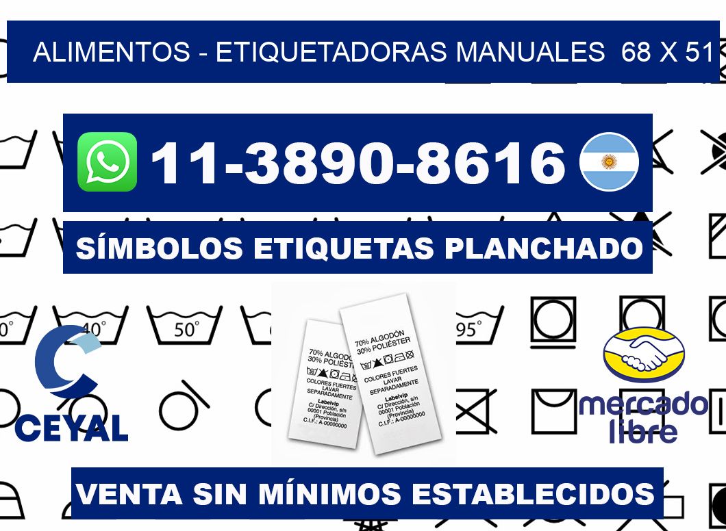 alimentos - Etiquetadoras Manuales  68 x 51