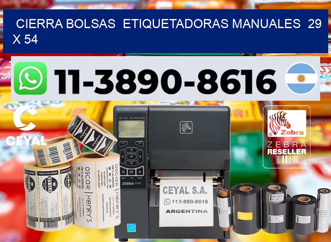 cierra bolsas  Etiquetadoras Manuales  29 x 54