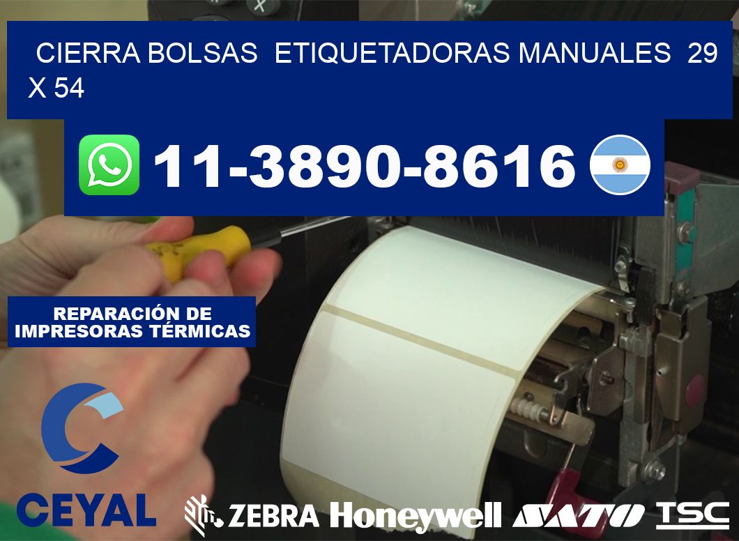 cierra bolsas  Etiquetadoras Manuales  29 x 54