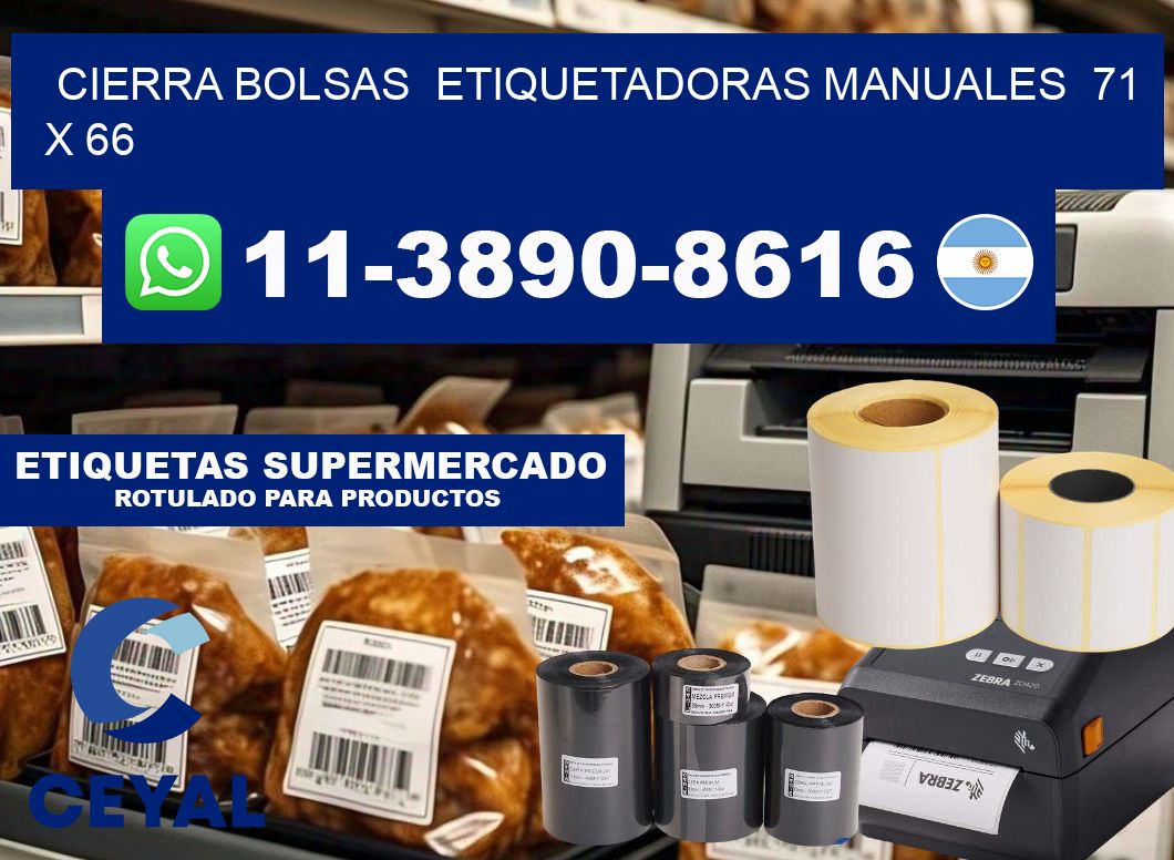 cierra bolsas  Etiquetadoras Manuales  71 x 66