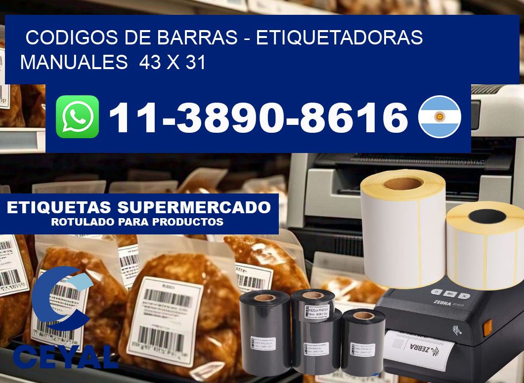 codigos de barras - Etiquetadoras Manuales 43 x 31