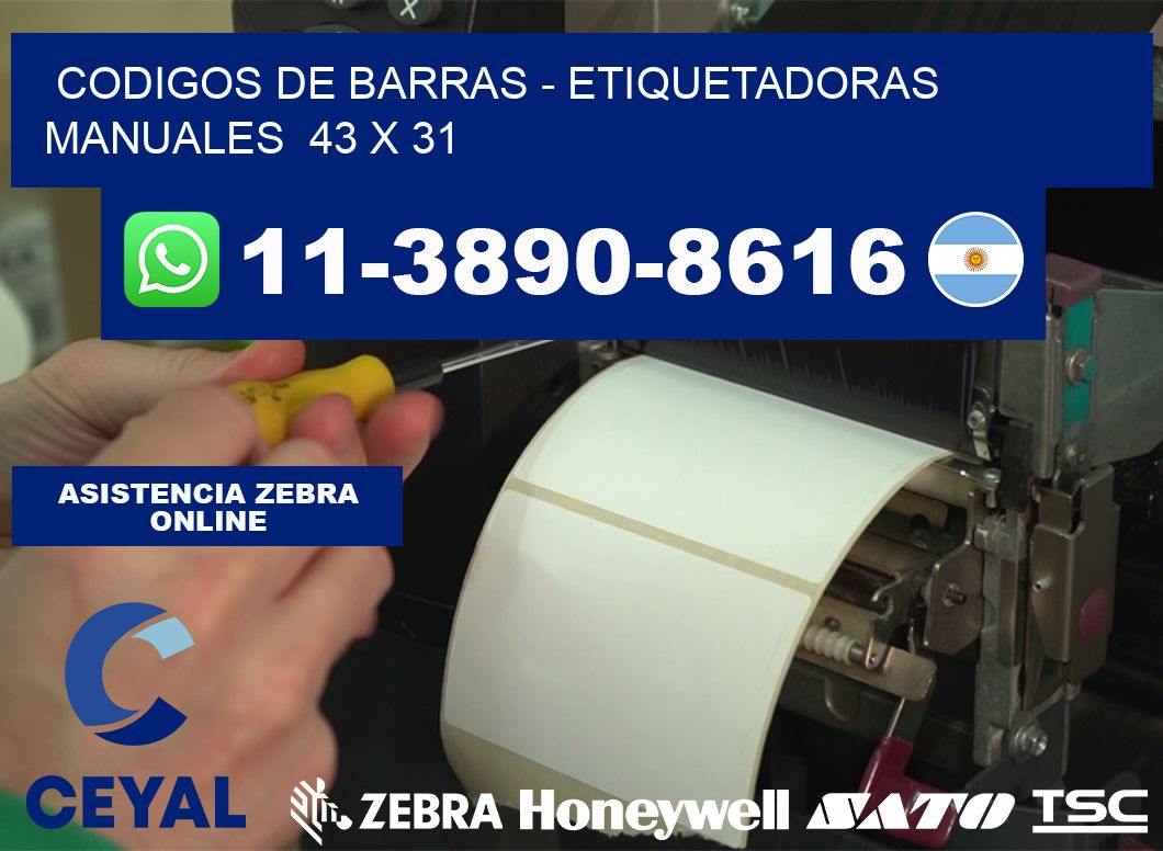 codigos de barras - Etiquetadoras Manuales 43 x 31