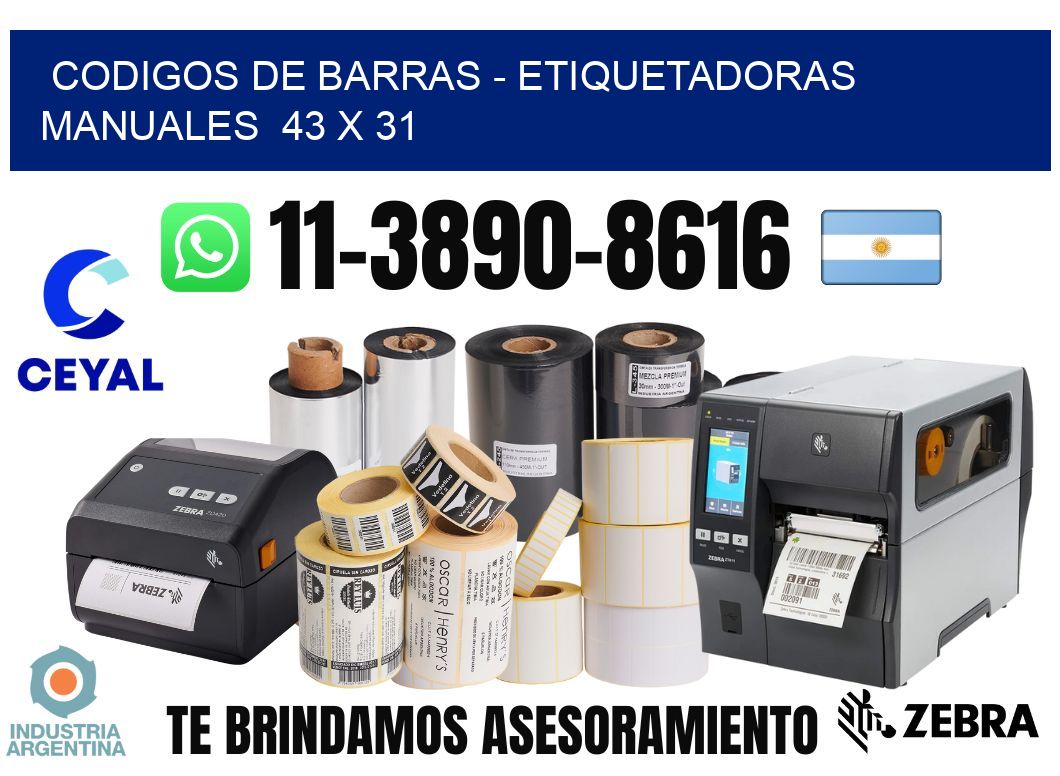 codigos de barras - Etiquetadoras Manuales 43 x 31