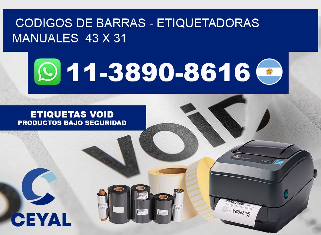 codigos de barras - Etiquetadoras Manuales 43 x 31