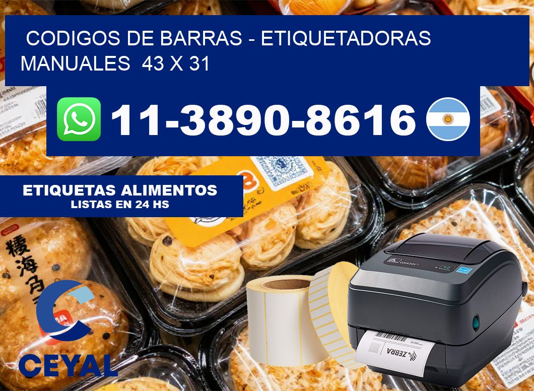codigos de barras – Etiquetadoras Manuales  43 x 31