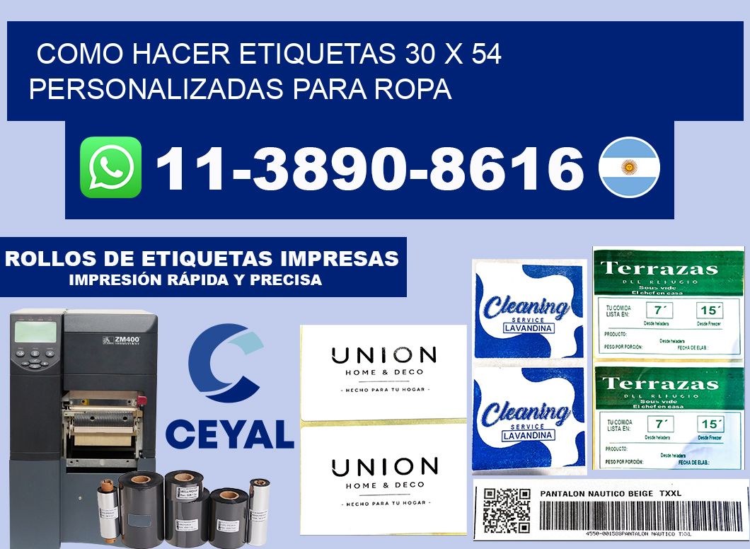 como hacer etiquetas 30 x 54 personalizadas para ropa