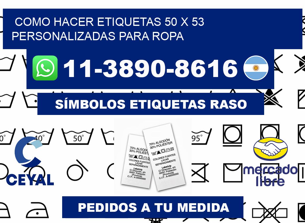 como hacer etiquetas 50 x 53 personalizadas para ropa