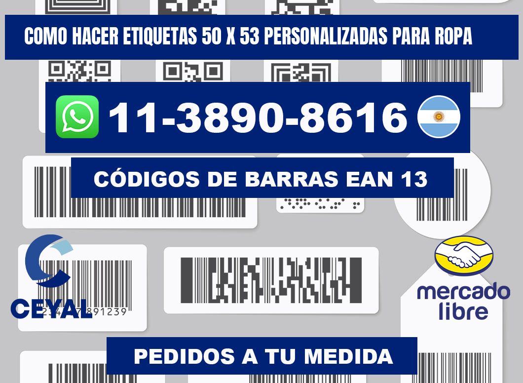 como hacer etiquetas 50 x 53 personalizadas para ropa