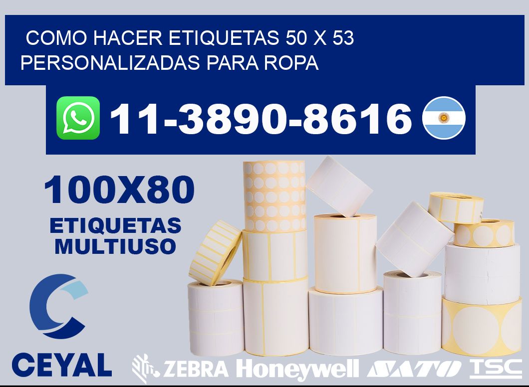 como hacer etiquetas 50 x 53 personalizadas para ropa