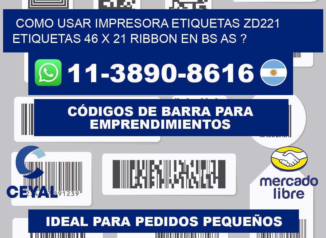 como usar impresora etiquetas zd221 etiquetas 46 x 21 ribbon en BS AS ?