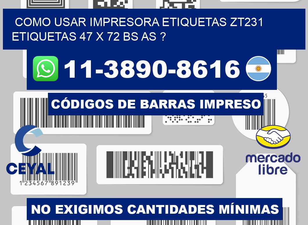 como usar impresora etiquetas zt231 etiquetas 47 x 72 BS AS ?