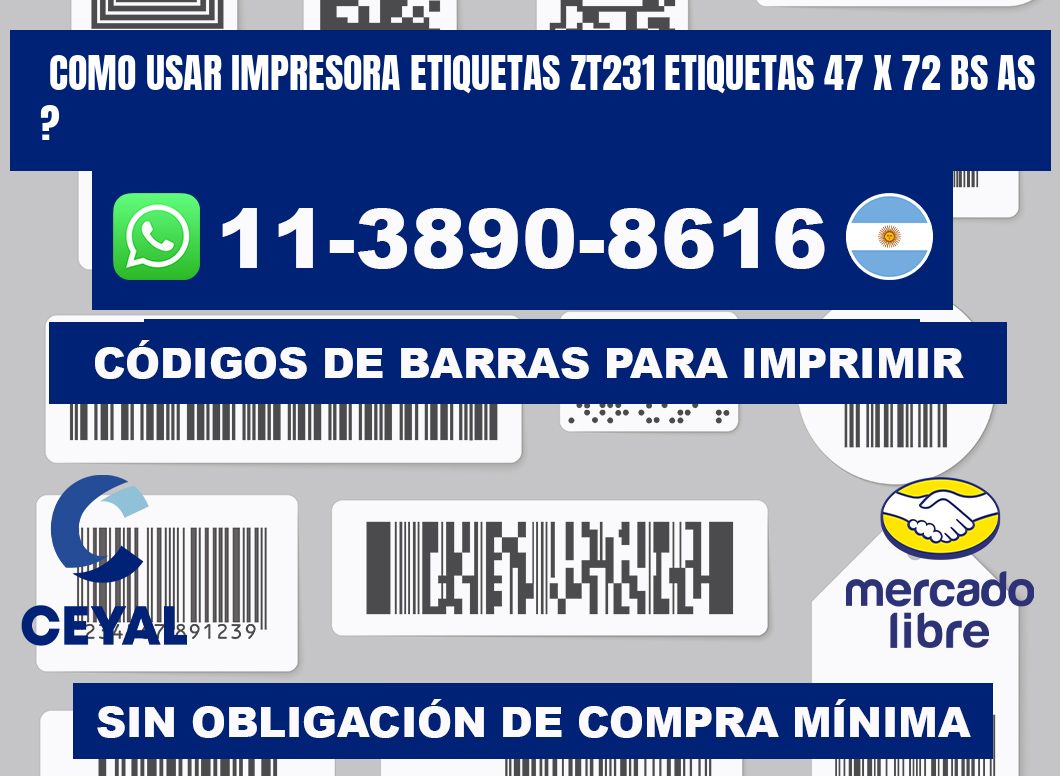como usar impresora etiquetas zt231 etiquetas 47 x 72 BS AS ?