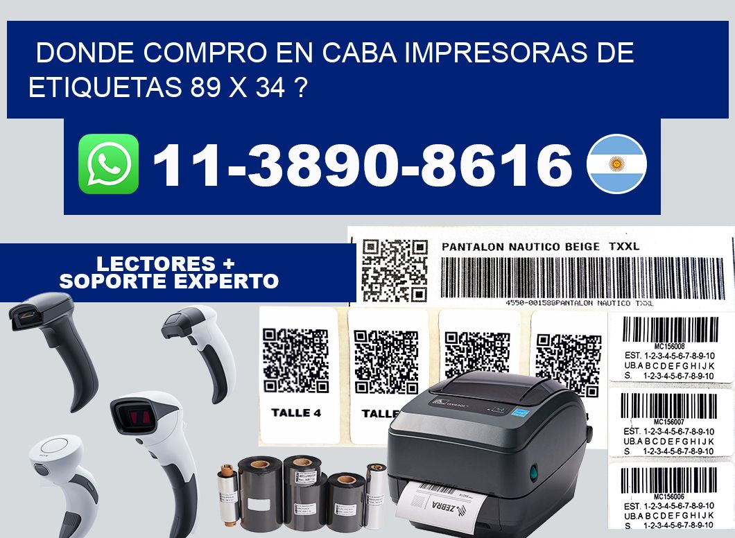 donde compro en CABA impresoras de etiquetas 89 x 34 ?