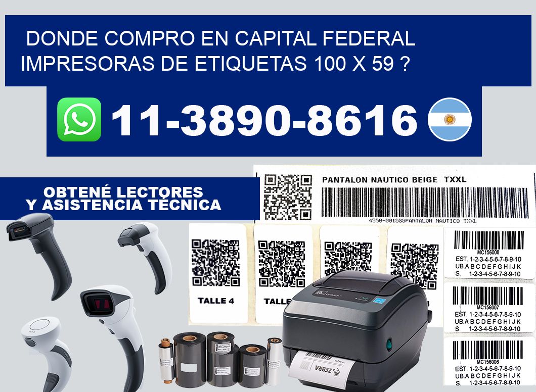 donde compro en capital federal impresoras de etiquetas 100 x 59 ?