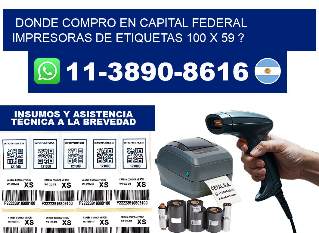 donde compro en capital federal impresoras de etiquetas 100 x 59 ?