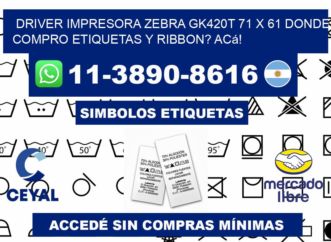 driver impresora zebra gk420t 71 x 61 Donde compro etiquetas y ribbon? Acá!