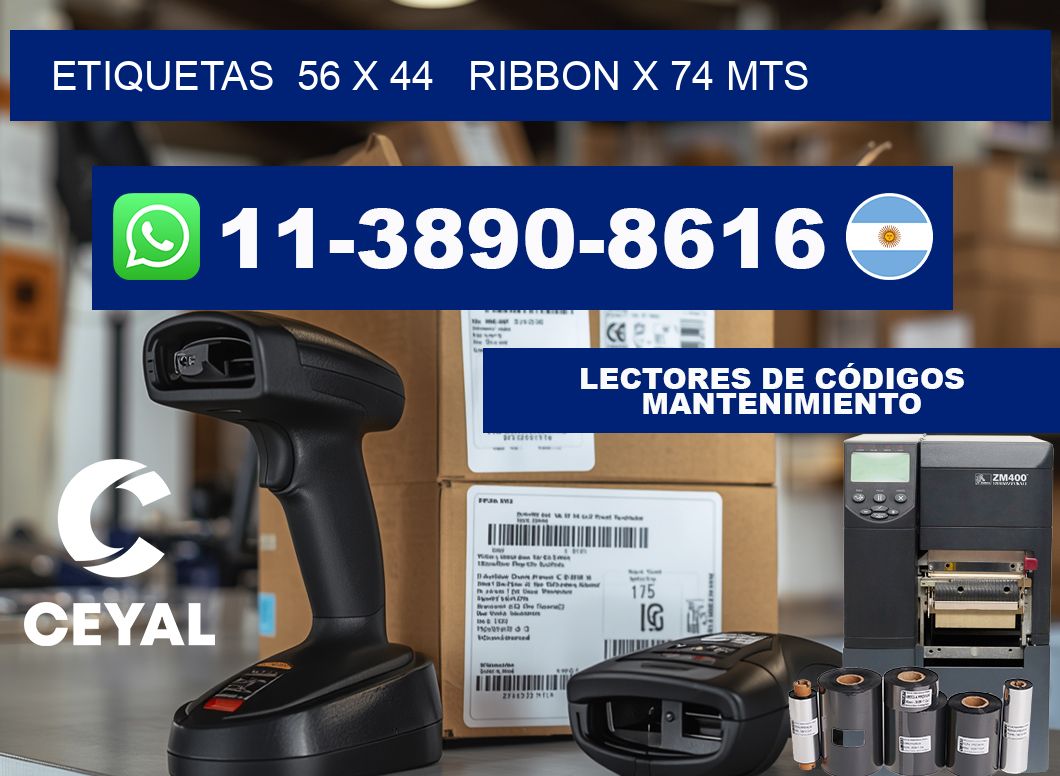etiquetas  56 x 44   ribbon x 74 mts