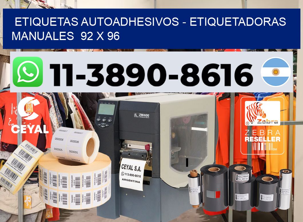 etiquetas autoadhesivos - Etiquetadoras Manuales 92 x 96