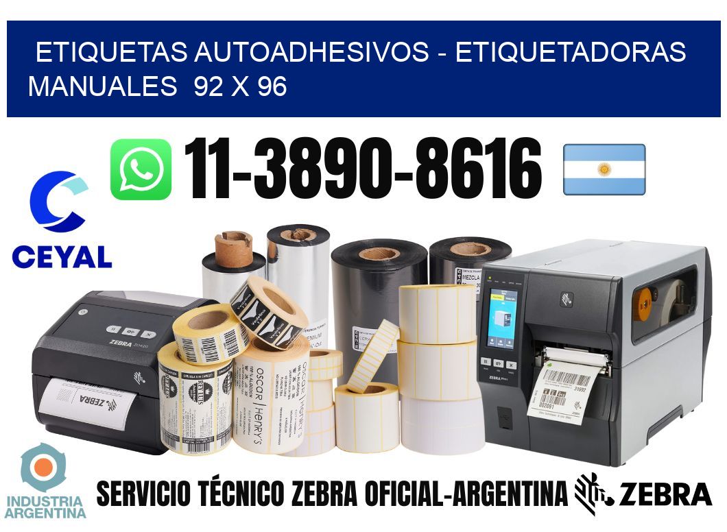 etiquetas autoadhesivos - Etiquetadoras Manuales 92 x 96
