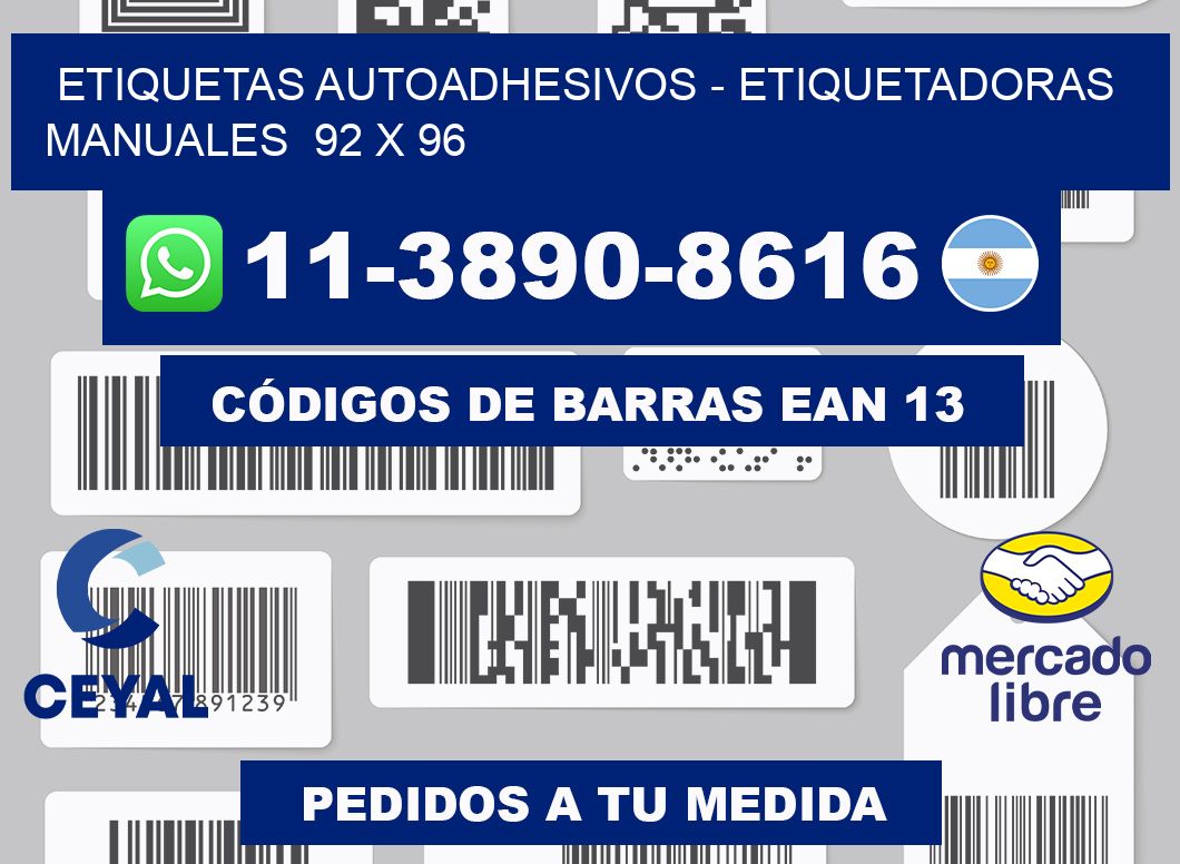 etiquetas autoadhesivos - Etiquetadoras Manuales 92 x 96