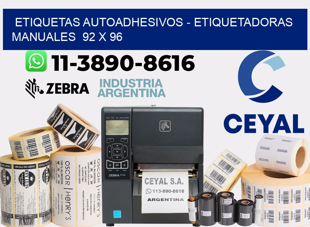 etiquetas autoadhesivos – Etiquetadoras Manuales  92 x 96