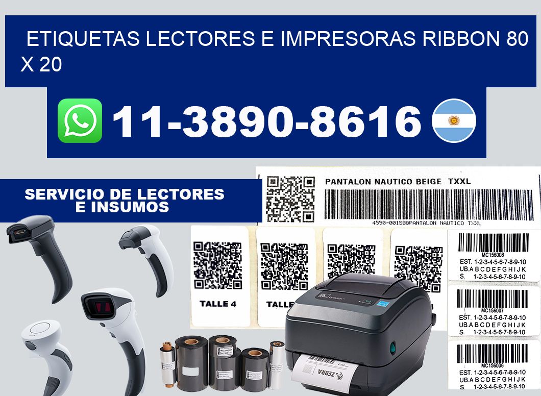 etiquetas lectores e impresoras ribbon 80 x 20