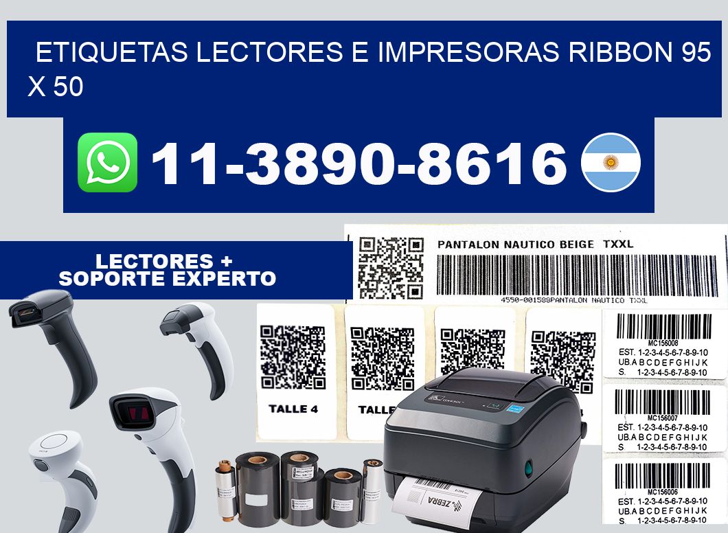 etiquetas lectores e impresoras ribbon 95 x 50