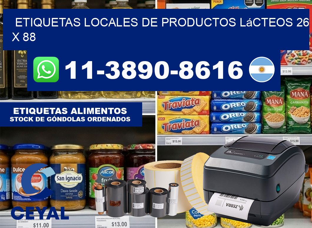 etiquetas locales de productos lácteos 26 x 88